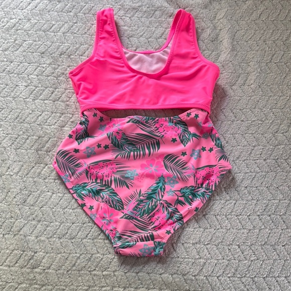 NWOT Guess Kids Pink and Green Tropical Bikini Set - Picture 4 of 5